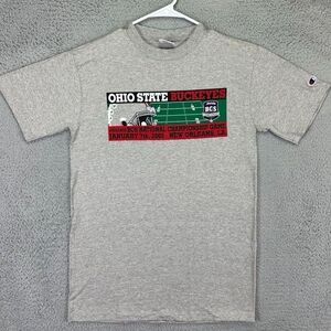 Ohio State Buckeyes T-Shirt Adult Medium Grey College Casual Tees Mens Champion